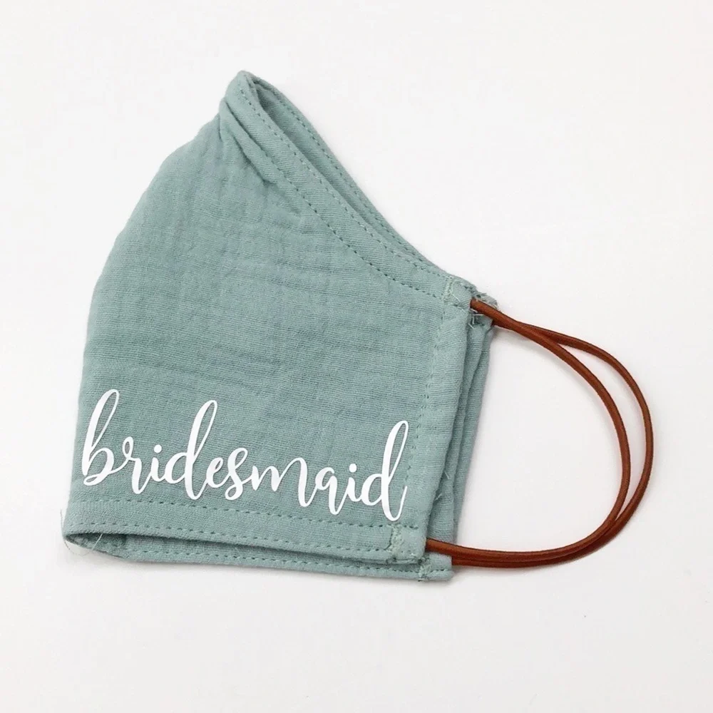 Bridesmaid sage green face mask